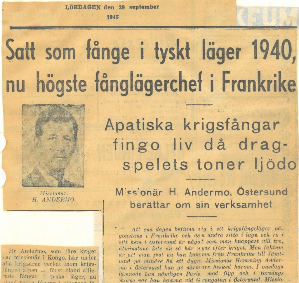 Tidningsartikel med bild av Hemming.